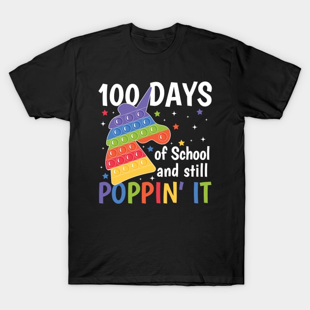 100 Days Of School Unicorn Pop It Kawaii T-Shirt by JaiStore